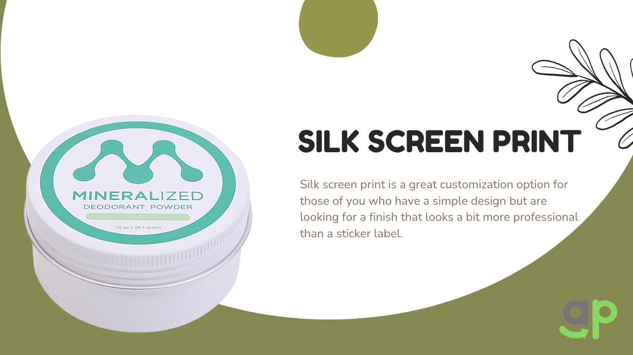 Silk screen print aluminum tin