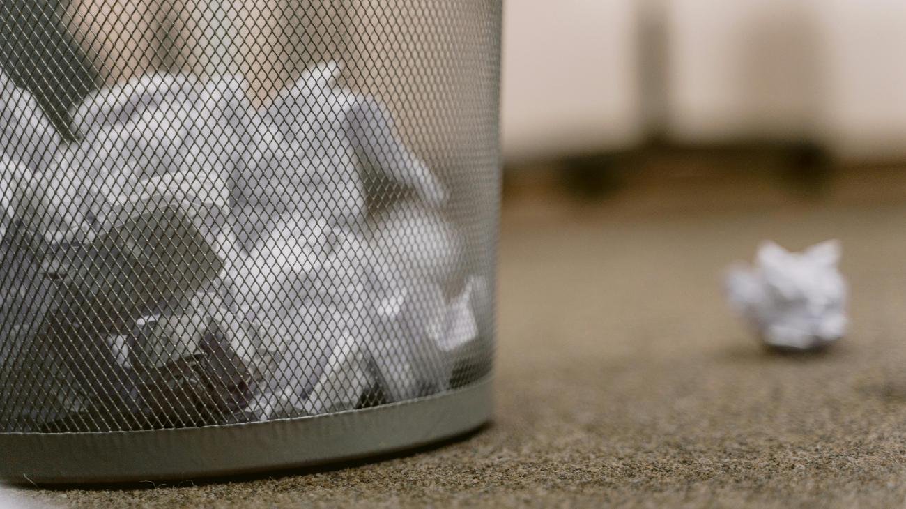 office-waste-in-a-trash-can